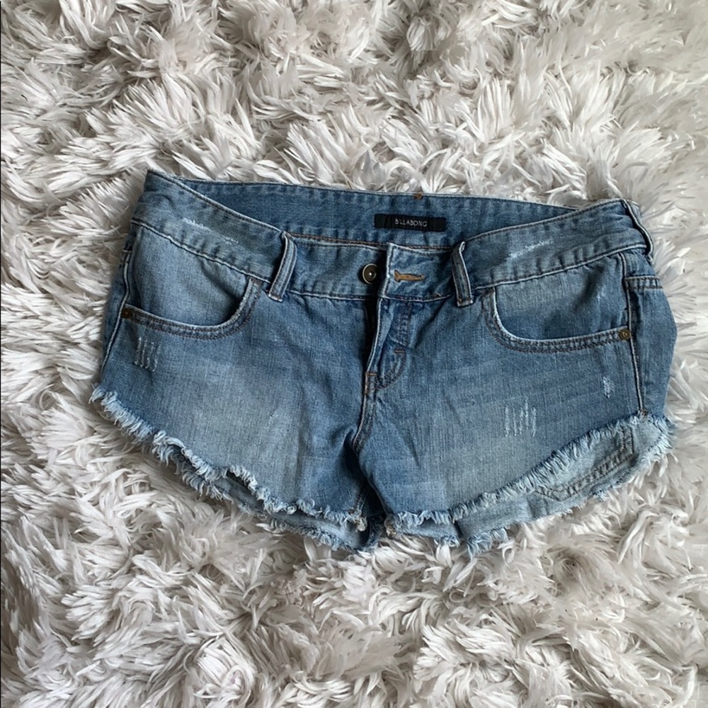 Light wash jean shorts